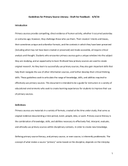 Guidelines for Primary Source Literacy