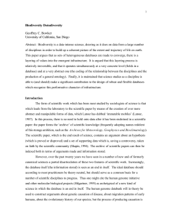 Biodiversity datadiversity - Donald Bren School of Information and