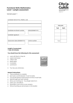 Functional Skills Mathematics Level 1 sample