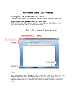 Microsoft Word 2007 Basics - Lafayette Parish School System