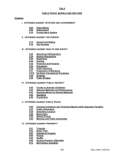 Title 9 PUBLIC PEACE, MORALS AND WELFARE