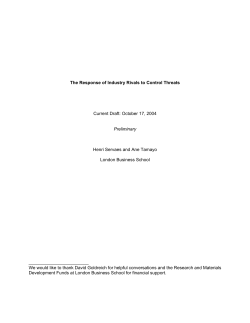 The Response of Industry Rivals to Control Threats