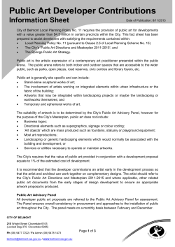 Public Art Developer Contributions