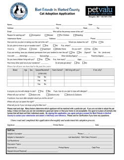 Adoption Application - Best Friends in Harford County