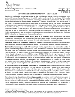 Monitoring Gender Nonconformity &ndash; a Quick Guide