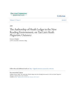 The Authorship of Heath Ledger in the New Reading Environment
