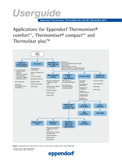 Applications for Eppendorf Thermomixer comfort Thermomixer