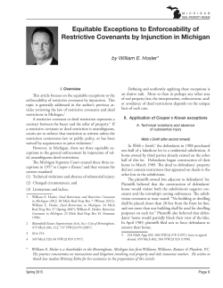 Equitable Exceptions to Enforceability of Restrictive Covenants by