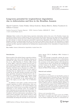 Long-term potential for tropical-forest degradation due - INPE