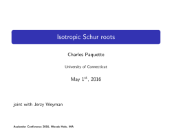 Isotropic Schur roots - Northeastern University