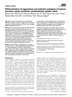 Differentiation of aggressive and indolent subtypes
