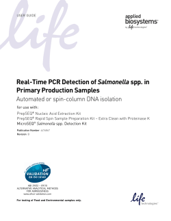Real-Time PCR Detection of Salmonella spp. in Primary Production