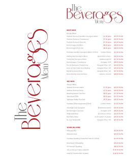 Beverage Menu - International Hotel Wagga