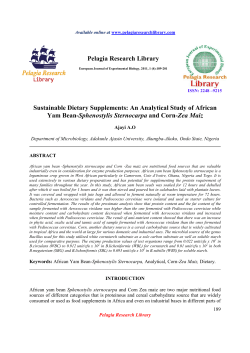 An Analytical Study of African Yam Bean-Sphenostylis