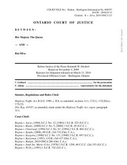R v Silva 2010 ONCJ 121 - Traffic Ticket Paralegal
