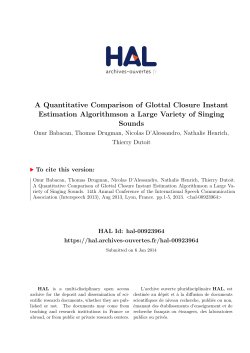 A Quantitative Comparison of Glottal Closure Instant - Hal-SHS