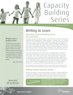 Writing to Learn - www.edu.gov.on.ca.