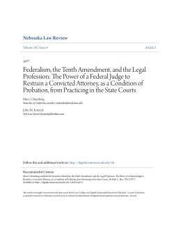 Federalism, the Tenth Amendment, and the Legal Profession: The
