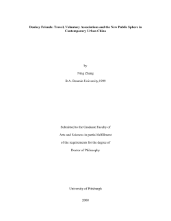 f Donkey Friends: Travel, Voluntary Associations and the New Public