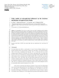 Lidar studies on microphysical influences on the structure and