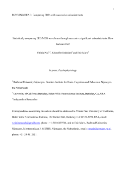 1 RUNNING HEAD: Comparing ERPs with successive