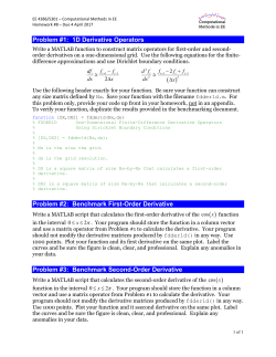 Homework 8 -- 1D Derivative Operators