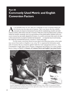 Part III Commonly Used Metric and English Conversion Factors
