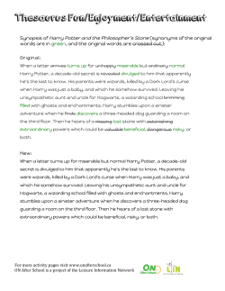 Thesaurus Fun/Enjoyment/Entertainment