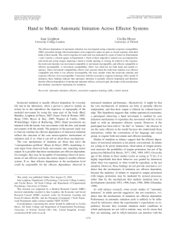 Hand to Mouth: Automatic Imitation Across Effector Systems