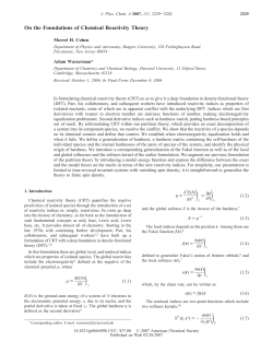 On the Foundations of Chemical Reactivity Theory