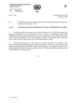 IMO Ref. T5/1.01 Circular letter No.2528 5 February 2004 To: All