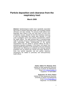 Particle deposition and clearance from the respiratory tract