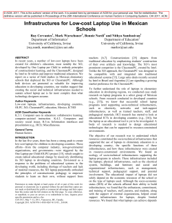 Infrastructures for Low-cost Laptop Use in Mexican Schools