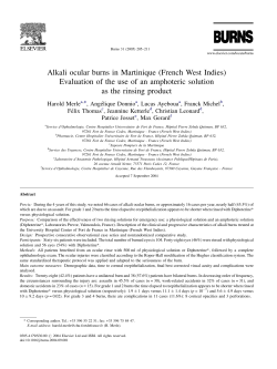 Alkali ocular burns in Martinique (French West Indies)