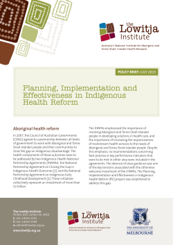 Planning, Implementation and Effectiveness in