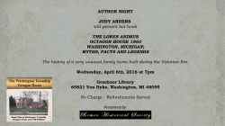 AUTHOR NIGHT JUDY ANDERS will present her book THE LOREN