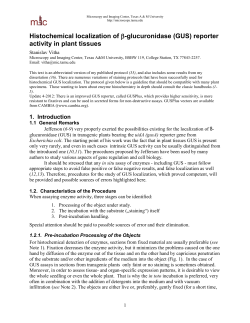 Histochemical localization of GUS reporter activity in plant tissues