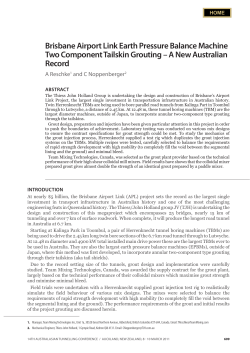 Brisbane Airport Link Earth Pressure Balance Machine Two
