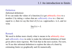1.1 An introduction to limits