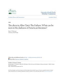 The abyss in Allen Tate`s The Fathers