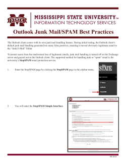 Outlook Junk Mail/SPAM Best Practices