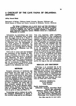 A Checklist of the Cave Fauna of Oklahoma