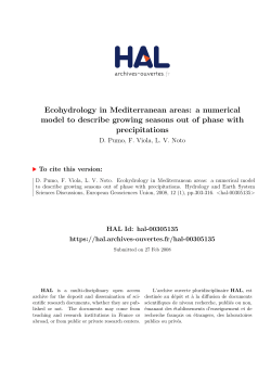 Ecohydrology in Mediterranean areas: a numerical model to