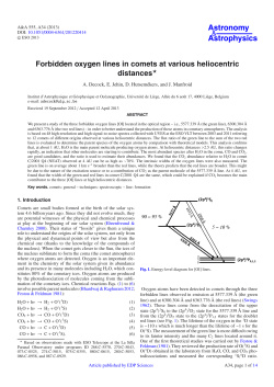 Forbidden oxygen lines in comets at various heliocentric distances⋆