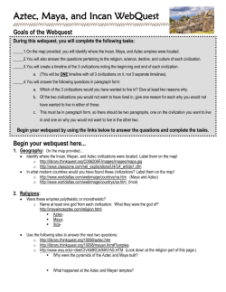Aztec, Mayan, and Incan WebQuest