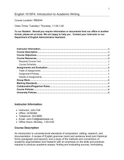 Introduction to Academic Writing