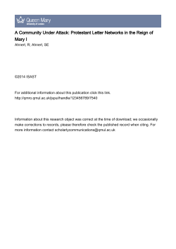 A Community Under Attack: Protestant Letter Networks in the Reign