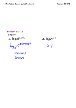4-6 The Natural Base, e