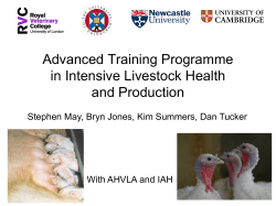 Advanced Training Programme in Intensive Livestock