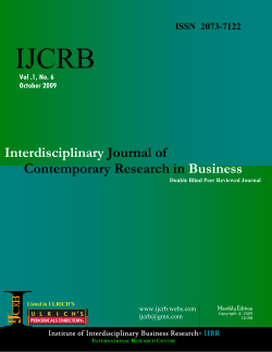 Interdisciplinary Journal of Contemporary Research in Business